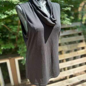 Chaps Black Sleeveless Cowl Neck Tank Top